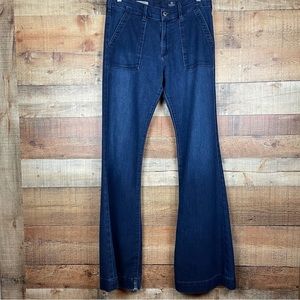 AG Adriano Goldschmied Jeans The Goldie Patch Pocket Bell Bottom Women’s Sz 30R